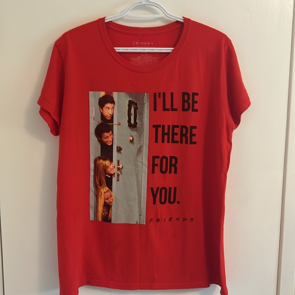 Friends VGUC red t shirt, “I’ll Be There For You” with decal. Size  XL